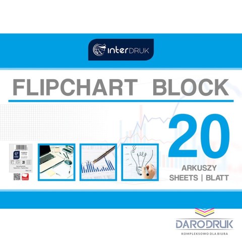Interdruk Blok do tablic flipchart A1 20k. 80g krata [mm:] 1000x640 Interdruk (FLI20#)