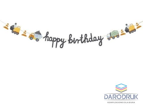 Partydeco Baner Pojazdy budowlane, 2m Partydeco (GRL104)