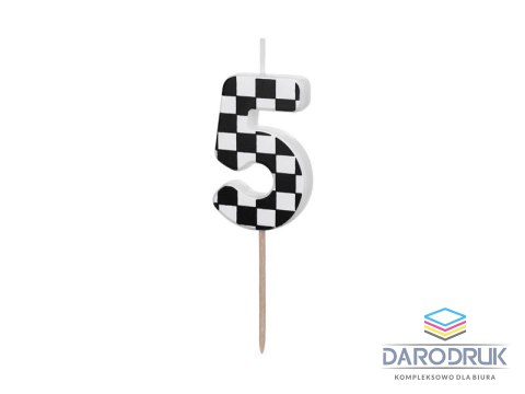 Partydeco Świeczka urodzinowa Cyferka 5, 5.5 cm, mix Partydeco (SCU7-5)