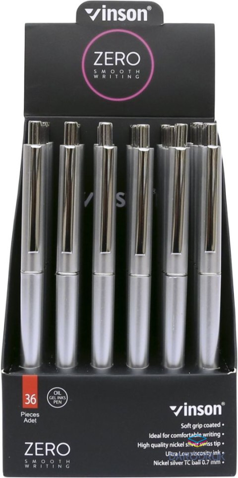 Vinson Długopis Vinson Zero Silver 0,7mm niebieski wkład mix kolorów Z3
