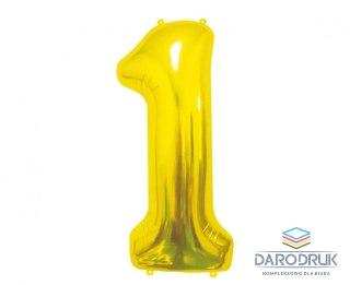 Godan Balon foliowy Cyfra 1, złota, 85 cm 85cal Godan (BC-HZL1)