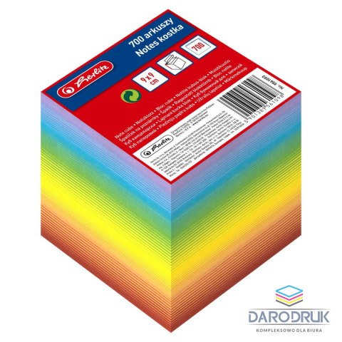 Herlitz Kostka papierowa big rainbow 9561093 mix [mm:] 90x90 Herlitz (300022464)
