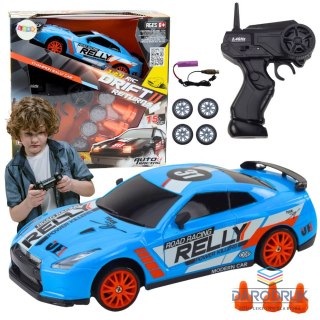 Lean Samochód Sportowe Zdalnie Sterowane R/C 1:24 Niebieski Wymienne Koła Lean (20245)