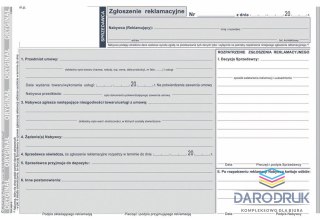 Michalczyk i Prokop Druk samokopiujący A5 Zgłoszenie reklamacyjne 39k. Michalczyk i Prokop (601-3)