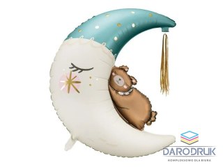 Partydeco Balon foliowy Miś na księżycu, 80x98 cm Partydeco (FB196-001J)