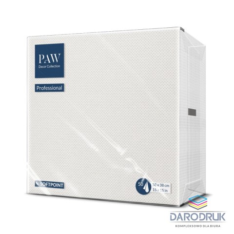 Paw Serwetki Softpoint Unicolor biały bibuła [mm:] 380x380 Paw (PUND000000)