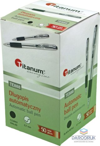 Titanum Długopis olejowy automatyczny wkład czarny 0,7mm Titanum (BPGBLACK ECONOMY)