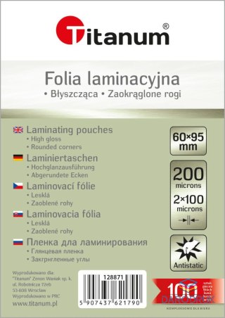 Titanum Folia do laminowania przezroczysty 100mic. [mm:] 60x95 Titanum