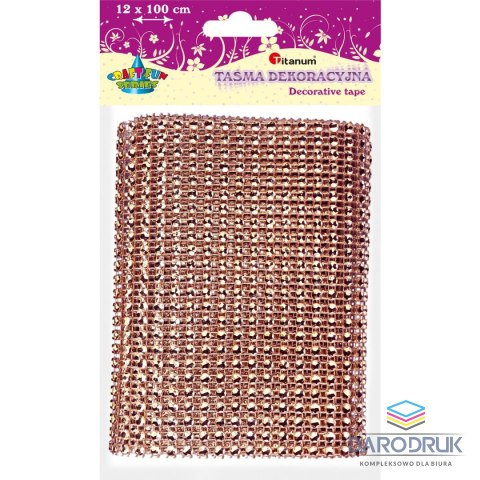 Titanum Taśma ozdobna Craft-Fun Series z kryształkami 120x1 [mm x m] różowa Titanum (PJ660)