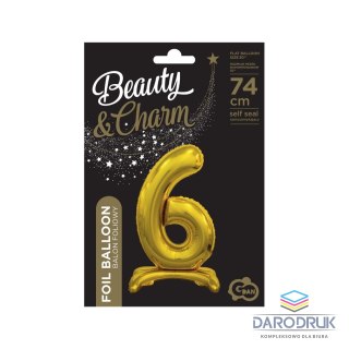 Godan Balon gumowy Beauty&Charm cyfra stojąca złota złota 30cal Godan (BC-ASZ6)