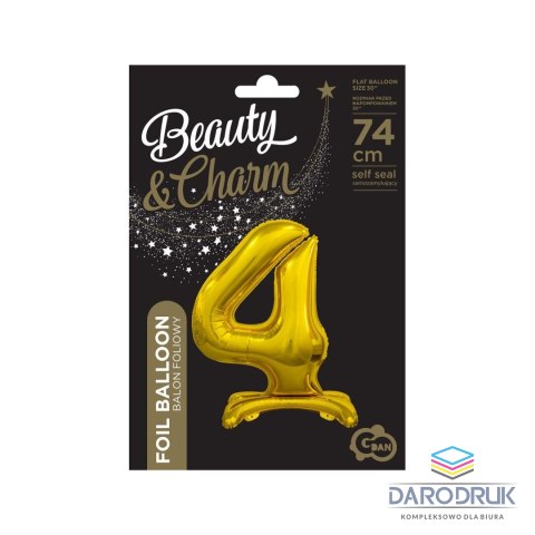 Godan Balon gumowy Beauty&Charm cyfra stojąca złota złota Godan (BC-ASZ4)