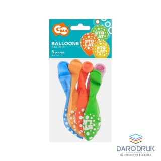 Godan Balon gumowy Sto lat/mix kolor, 5 szt. mix 300mm 12cal Godan (GZ-STL5)