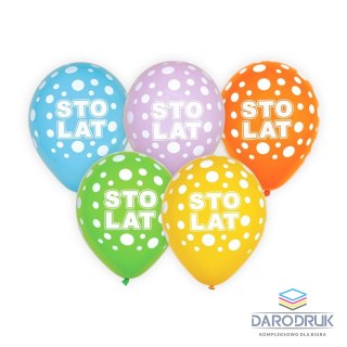 Godan Balon gumowy Sto lat/mix kolor, 5 szt. mix 300mm 12cal Godan (GZ-STL5)