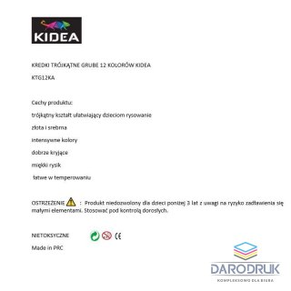 Kidea Kredki ołówkowe Kidea 12 kol. Kidea (KTG12KA)