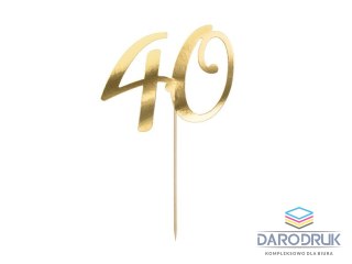 Partydeco Dekoracja na tort 40, złoty, 20.5cm Partydeco (KPT62-40-019)