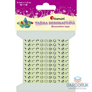 Titanum Taśma ozdobna Craft-Fun Series z kryształkami 4x1,5 [mm x m] zielona jasna Titanum (0,4x150cm)