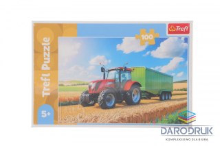 Trefl Puzzle Maszyny rolnicze Traktor z przyczepą 100 el. Trefl (16494)
