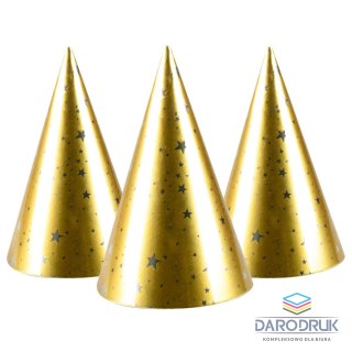 Arpex Czapka party Golden party 4szt. złota papier Arpex (KP8152)