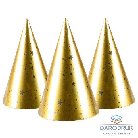Arpex Czapka party Golden party 4szt. złota papier Arpex (KP8152)