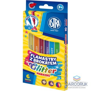 Astra Flamaster okrągłe z brokatem 6 kol. Astra (314023001)