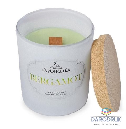 Pavoncella Świeczka ozdobna Classico Bergamot biała 135 g Pavoncella (5906492907016)