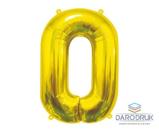 Godan Balon foliowy Cyfra 0, złota, 85 cm 85cal Godan (BC-HZL0)