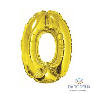 Godan Balon foliowy cyfra 0 złoty 35 cm Godan (FG-C35Z0)