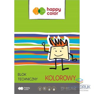 Happy Color Blok techniczny A4 kolorowy 170g 10k Happy Color (HA 3550 2030-09)