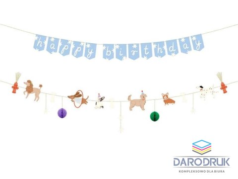 Partydeco Baner Happy Birthday Pieski, 210 cm, mix Partydeco (GRL121)