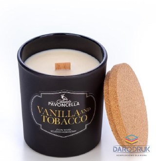 Pavoncella Świeczka ozdobna Classico Vanilla and Tabacco czarna 135 g Pavoncella (5905711530042)