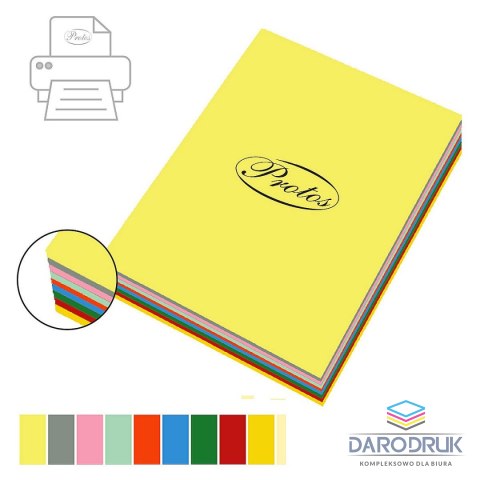 Protos Papier kolorowy A4 mix 500k. 80g Protos