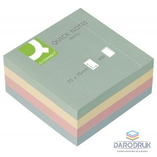 Q-Connect Notes samoprzylepny (karteczki) pastelowy mix 400k [mm:] 76x76 Q-Connect (KF01347)
