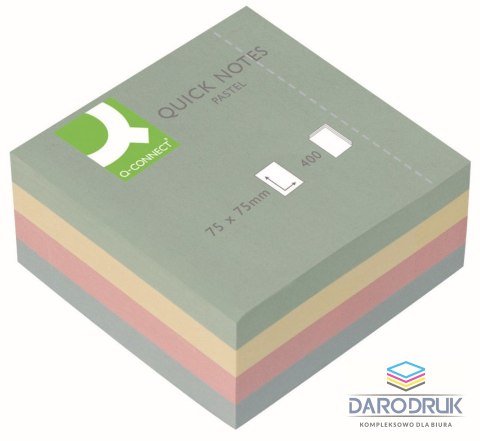 Q-Connect Notes samoprzylepny (karteczki) pastelowy mix 400k [mm:] 76x76 Q-Connect (KF01347)