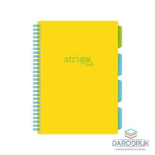 Strigo Kołozeszyt (kołonotatnik) B5 NEON ŻÓŁTY 100k. 80g krata Strigo (PADS014)