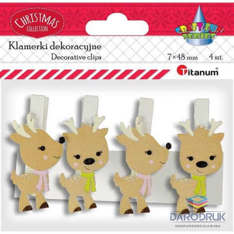 Titanum Ozdoba drewniana Craft-Fun Series klamerki XMAS renifery Titanum (AQE19118-3)