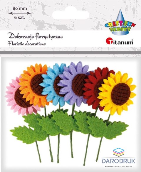 Titanum Ozdoba filcowa Craft-Fun Series słoneczniki na druciku Titanum (BR165)