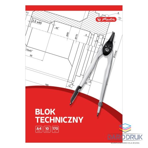 Herlitz Blok techniczny 9583626 A4 biały 10k Herlitz (400198599)