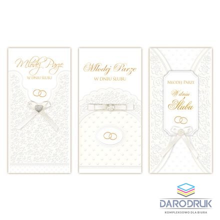 Kartka składana DL laurka dl exclusive satyna ślub (5902221807398)