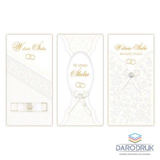 Kartka składana DL laurka dl exclusive satyna ślub (5902221807398)