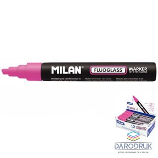 Milan Marker specjalistyczny do szyb fluo wkład różowy 2,0-4,0mm ścięta końcówka Milan (591293412)