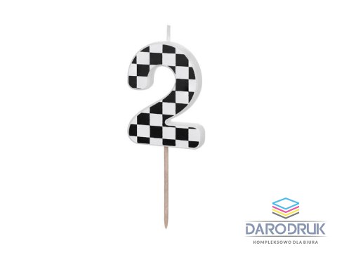 Partydeco Świeczka urodzinowa Cyferka 2, 5.5 cm, mix Partydeco (SCU7-2)