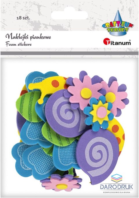 Titanum Naklejka (nalepka) Craft-Fun Series piankowe 3D motyle, kwiaty, ślimaki Titanum (M-06)
