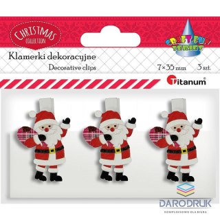 Titanum Ozdoba drewniana Craft-Fun Series klamerki XMAS Mikołaje Titanum (AQE19118-5)