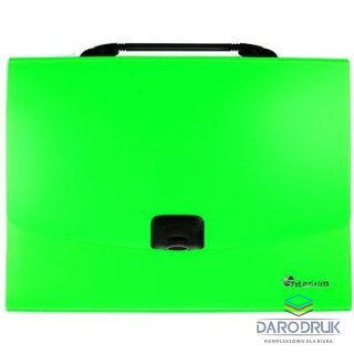 Titanum Teczka segregująca PP Titanum A4 z rączką 13 przegródek zielona fluo (TPF12GR)