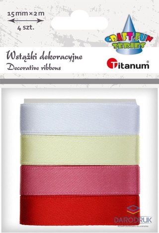 Titanum Wstążka Craft-Fun Series 4 kolory 15x2 [mm x m] mix Titanum (2324015-C)