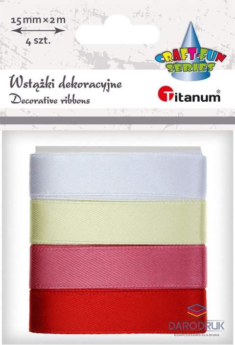 Titanum Wstążka Craft-Fun Series 4 kolory 15x2 [mm x m] mix Titanum (2324015-C)