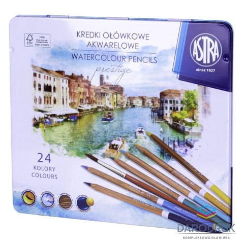Astra Kredki akwarelowe z drewna cedrowego 24 kol. Astra