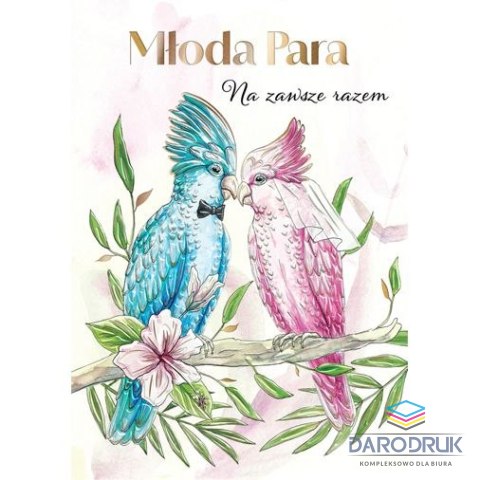 Henry Kartka składana A5 Karnet A5 ślub papużki Henry (5905701483051)