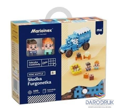 Marioinex Klocki konstrukcyjne Mini Waffle Wedel 100el Słodka furgonetka Marioinex