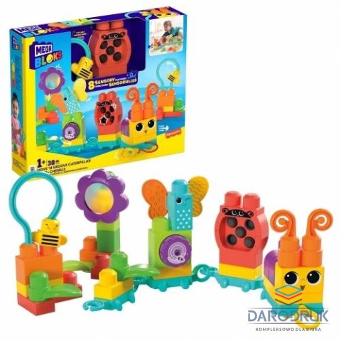 Mega Bloks Klocki plastikowe gąsieniczka do ciągnięcia Mega Bloks (HKN44)